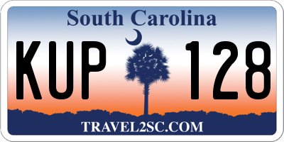 SC license plate KUP128