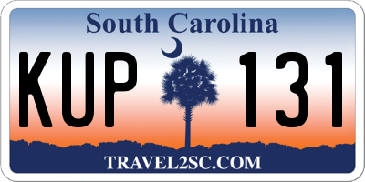 SC license plate KUP131