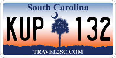SC license plate KUP132