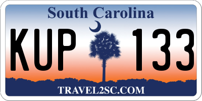 SC license plate KUP133