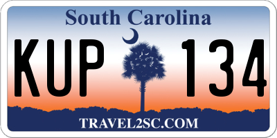 SC license plate KUP134