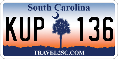 SC license plate KUP136