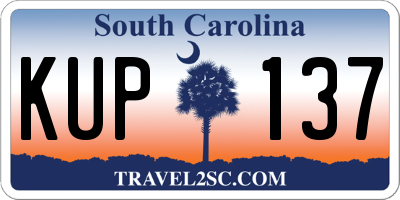 SC license plate KUP137