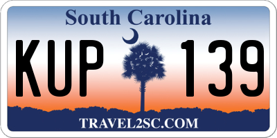 SC license plate KUP139