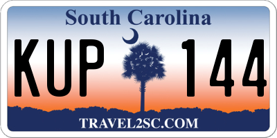 SC license plate KUP144