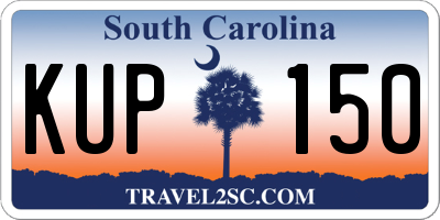 SC license plate KUP150
