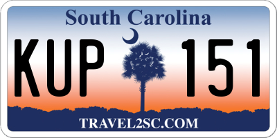 SC license plate KUP151