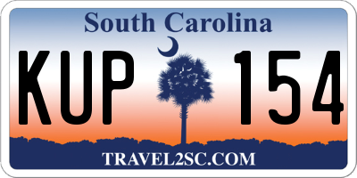 SC license plate KUP154