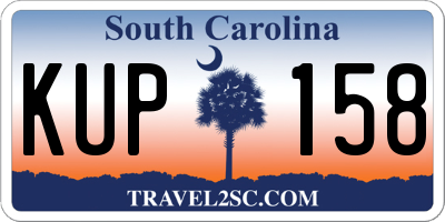 SC license plate KUP158