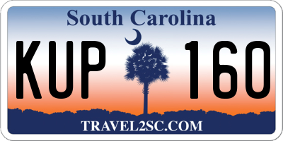 SC license plate KUP160