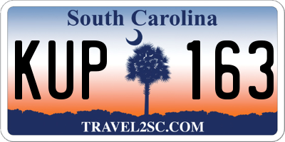 SC license plate KUP163