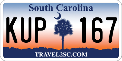 SC license plate KUP167