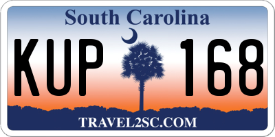 SC license plate KUP168