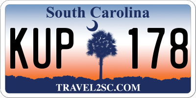 SC license plate KUP178