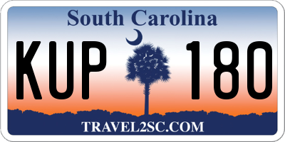 SC license plate KUP180