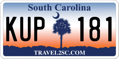SC license plate KUP181
