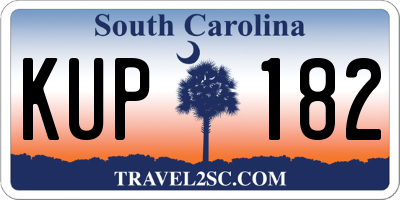SC license plate KUP182