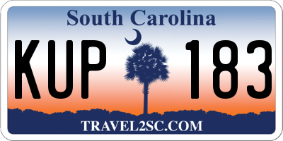 SC license plate KUP183