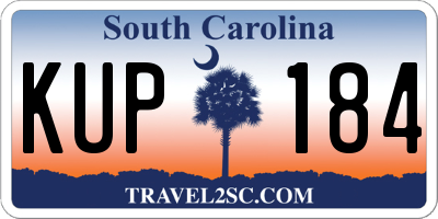 SC license plate KUP184