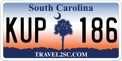 SC license plate KUP186
