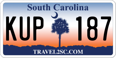 SC license plate KUP187