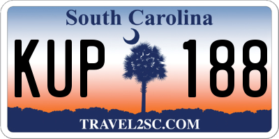 SC license plate KUP188