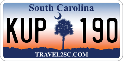 SC license plate KUP190