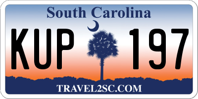 SC license plate KUP197