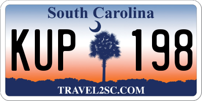 SC license plate KUP198