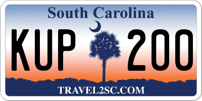 SC license plate KUP200