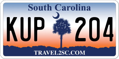 SC license plate KUP204