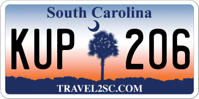 SC license plate KUP206