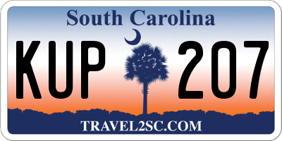 SC license plate KUP207
