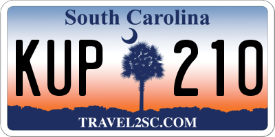 SC license plate KUP210
