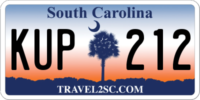 SC license plate KUP212