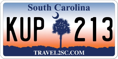 SC license plate KUP213