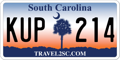 SC license plate KUP214