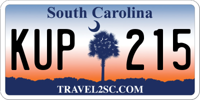 SC license plate KUP215