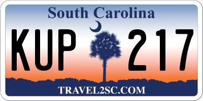 SC license plate KUP217