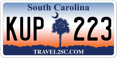 SC license plate KUP223