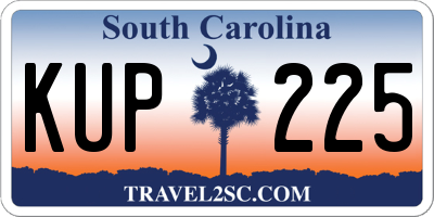SC license plate KUP225