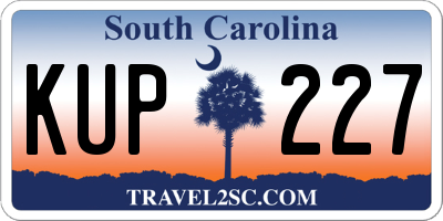 SC license plate KUP227