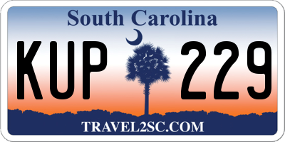 SC license plate KUP229