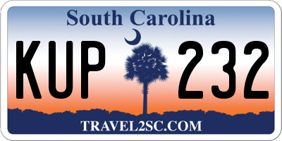 SC license plate KUP232