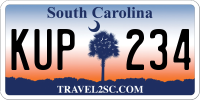 SC license plate KUP234