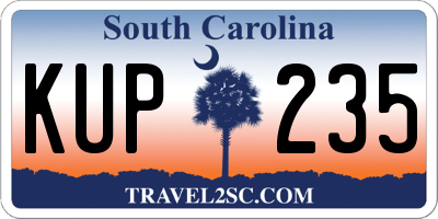 SC license plate KUP235