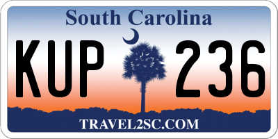 SC license plate KUP236