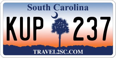 SC license plate KUP237