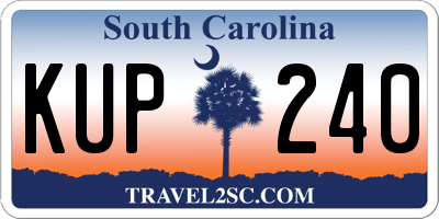 SC license plate KUP240