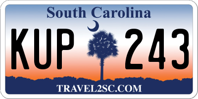 SC license plate KUP243